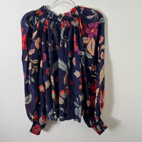 GILNER FARRAR calista blouse top in gypsy garden print sz L - Picture 2 of 6